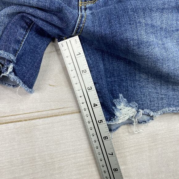 Lot Of 3 Judy Blue Denim Shorts Sz L Distressed Stretch Denim Cuffed Fringe - Picture 16 of 16